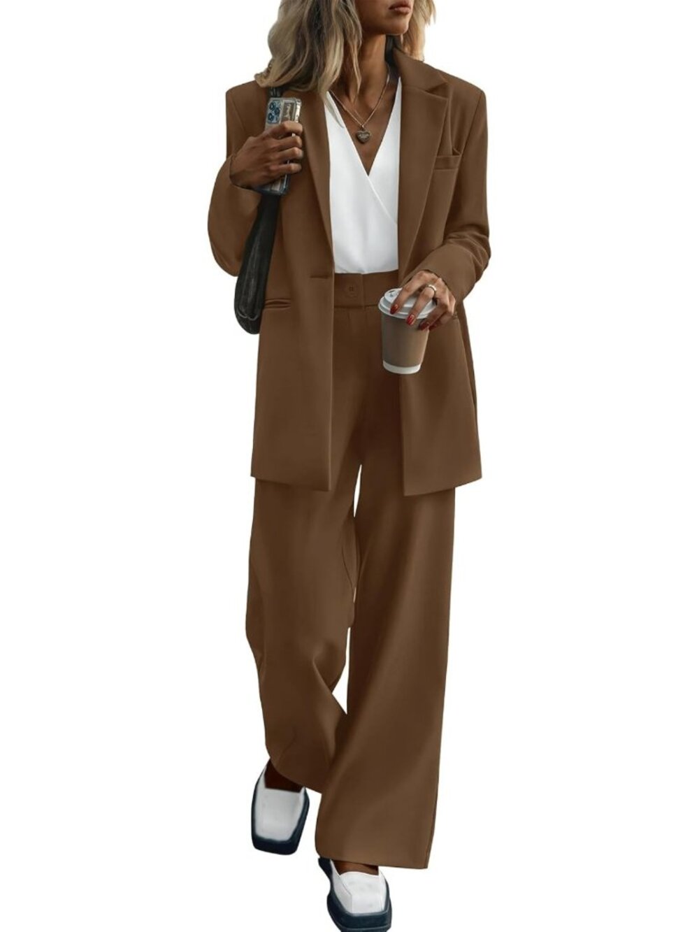 Chic Women's 2-Piece Business Suit Set | Dressy Pantsuit for Work & Events